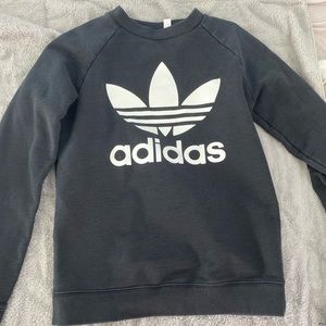 White and black Adidas crew neck